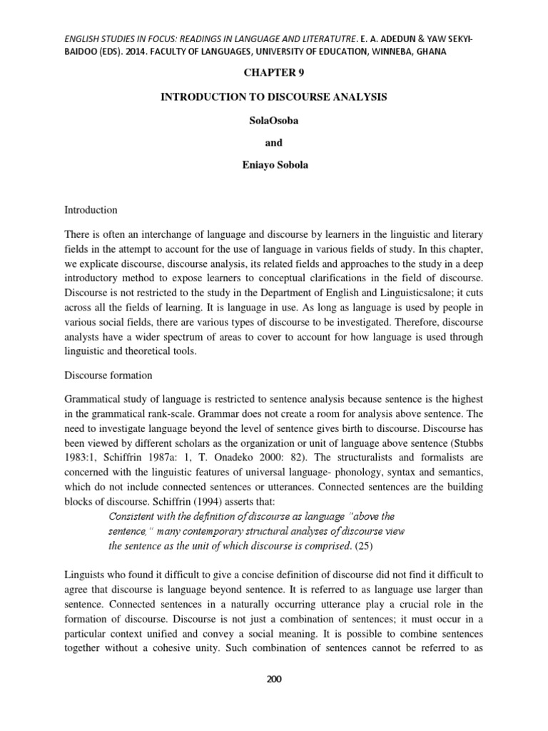 Introduction To Discourse Analysis Pdf – EHNCA