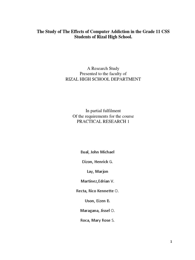 The Effects of Computer Addiction | PDF | Video Games | Gambling