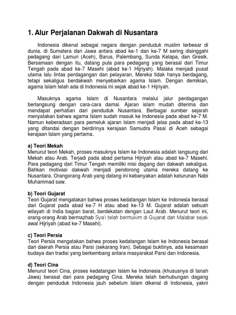Alur Perjalanan Dakwah Di Nusantara Pdf