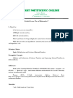 Lesson Plan - Multification and Divisions of Rational Number