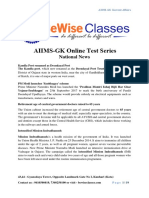 National News: Bewise Classes Aiims-Gk Current Affairs