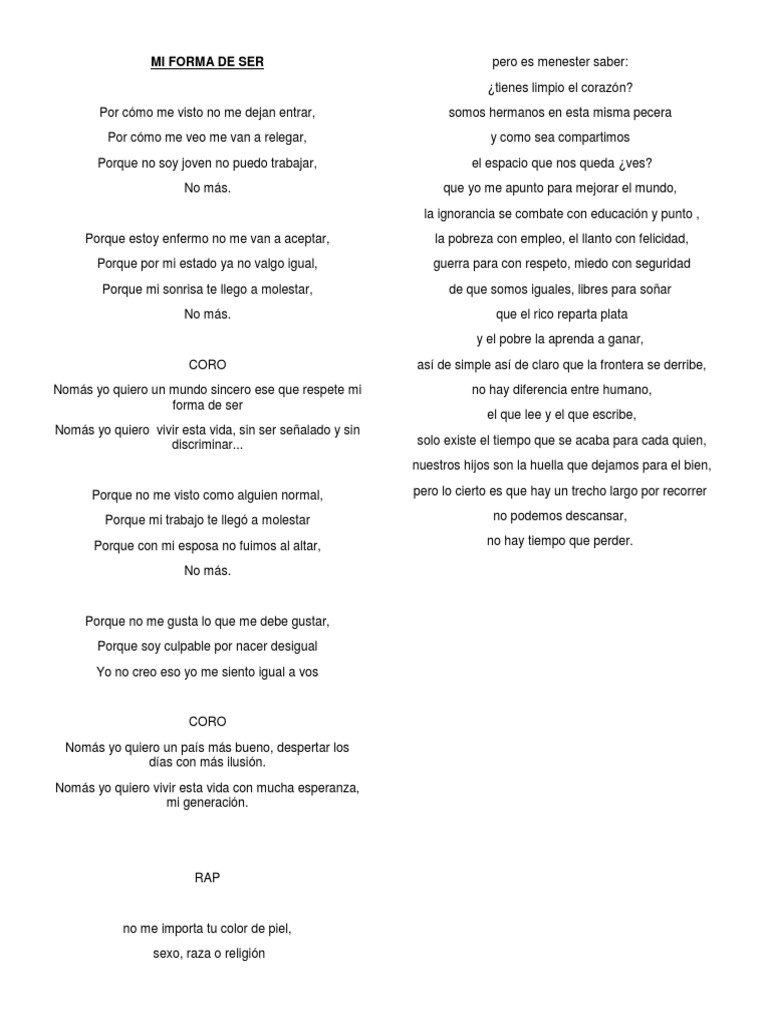 Mi Forma De Ser Pdf