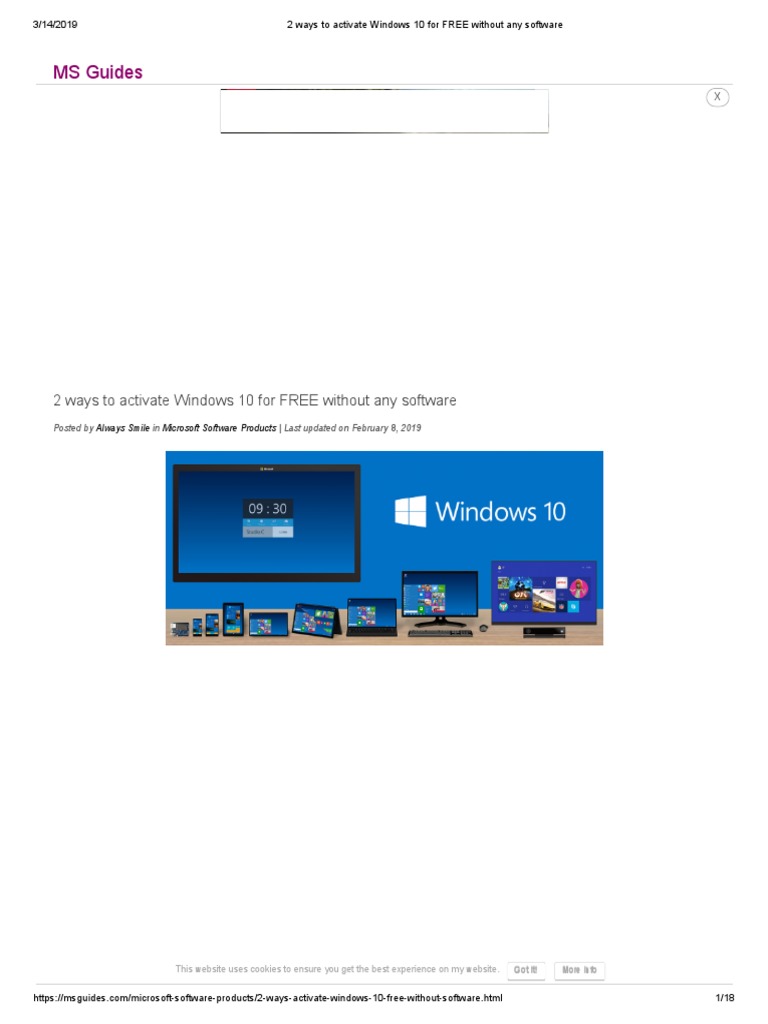 2 Ways To Activate Windows 10 For Free Without Any Software Windows 10 Internet Privacy