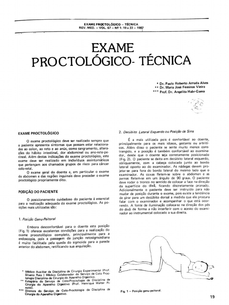 Técnica Do Exame Proctológico Pdf Hemorroida Dor