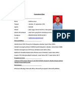 Data Pribadi: Curriculum Vitae