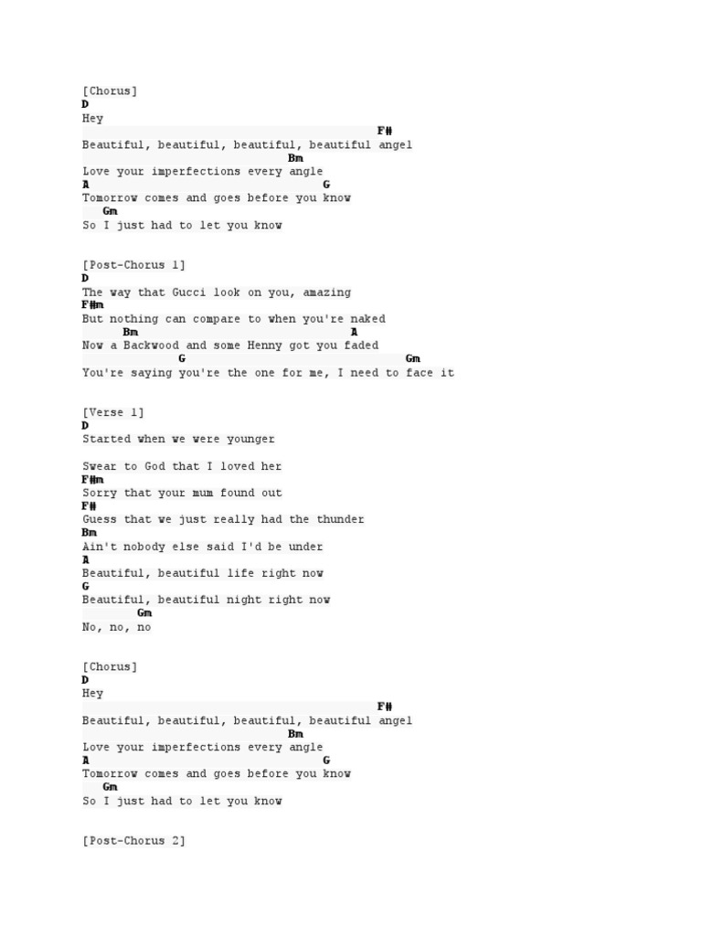 Bazzi Beautiful Chords Pdf Songs Musical Compositions