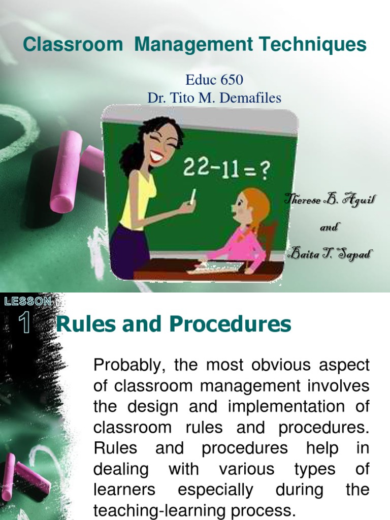 Classroom Management Techniques Pdf