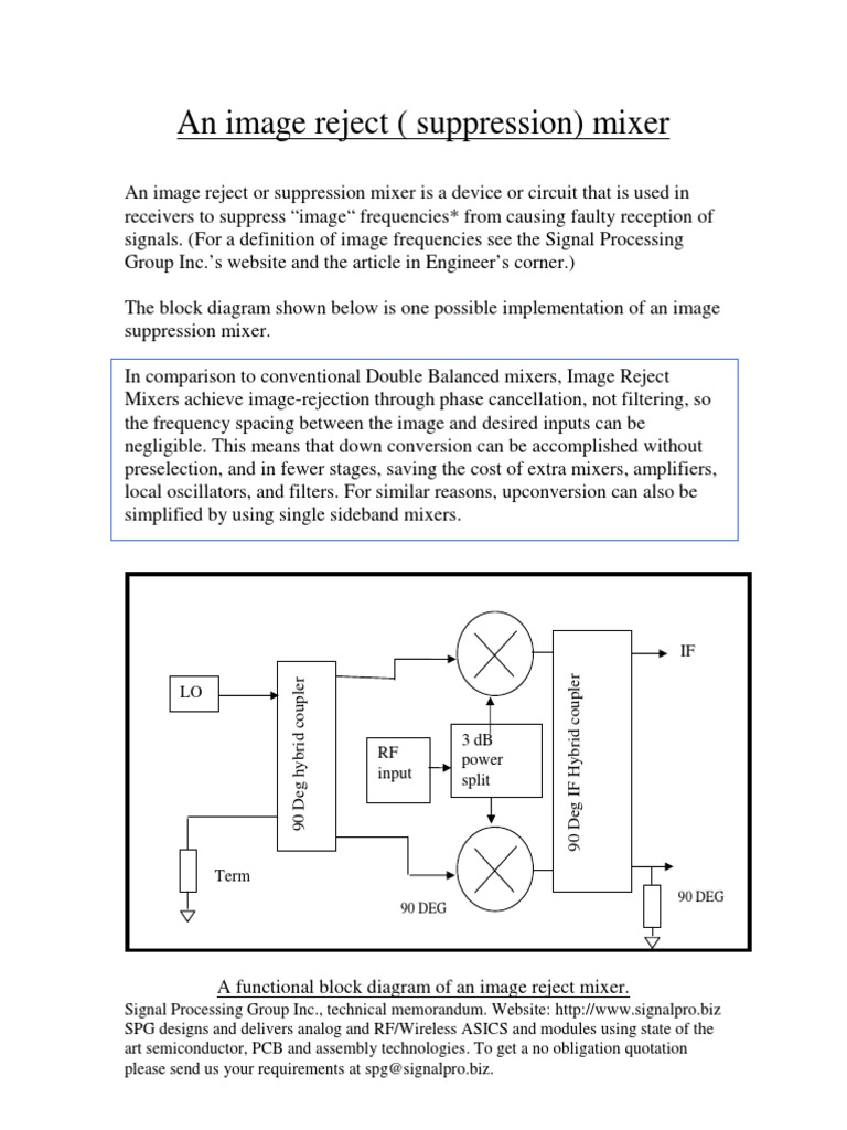 An Image Reject Mixer PDF Electrical Circuits Wireless