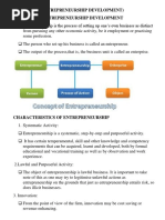 Chapter - 9 (Entrepreneurship Development) Concept of Entrepreneurship Development