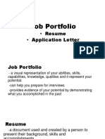 Job Portfolio: Resume Application Letter