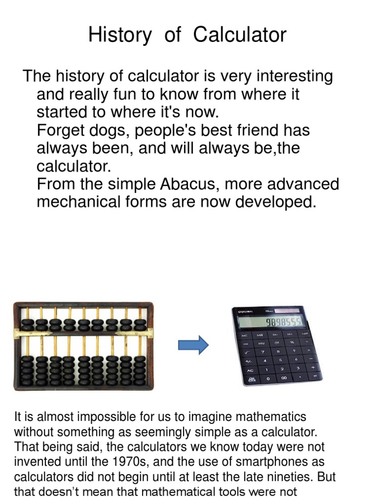 Evolution of the Calculator History | PDF