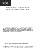 Developmental Milestones and Affect of Disabilities On Them