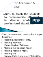 Aims To Teach The Students To Communicate Effectively in Diverse Academic & Professional Situations