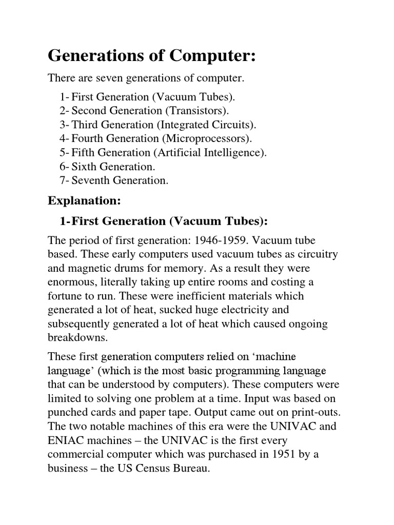 Sixth Generation Of Computers