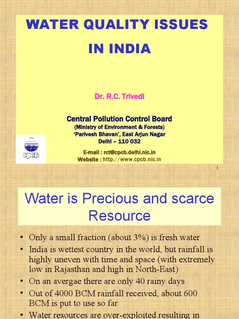 Water Quality Challenges in India | PDF | Sewage Treatment ...