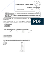 Prueba de Ciencias 4º Masa Volumen