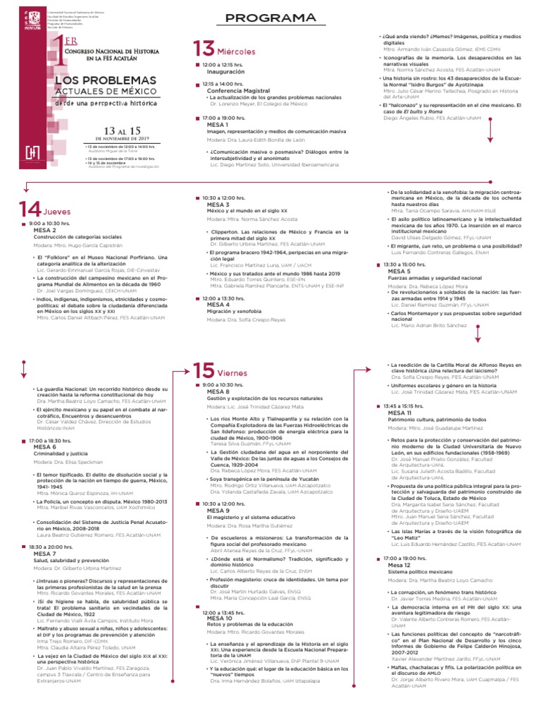 Congreso Nacional de Historia FES Acatlán | PDF | Ciudad de México | México