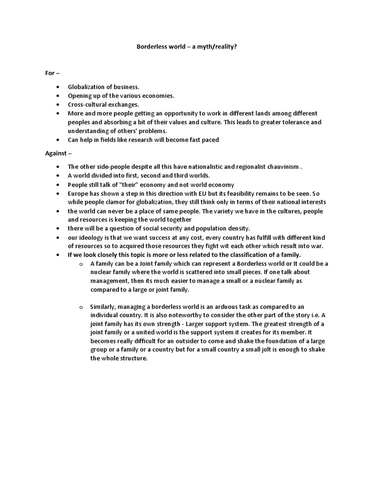 Borderless World Pdf