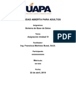 Tarea Tema 6 Base de Datos Uapa RGR