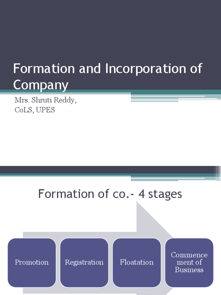 Company Formation and Promotion Guide | PDF | Fiduciary | Board Of ...