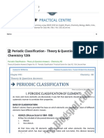 Practical Centre: Periodic Classification - Theory & Question Answers - Chemistry 12th