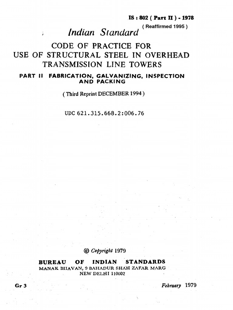 IS 802 Part 2nd PDF Engineering Tolerance