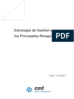 Estrategia de Gestión para Los Principales Riesgos: Fecha: 15/12/2017