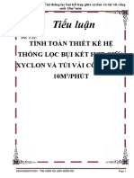 Tiểu luận: Tính Toán Thiết Kế Hệ Thống Lọc Bụi Kết Hợp Giữa Xyclon Và Túi Vải Công Suất 10M /Phút