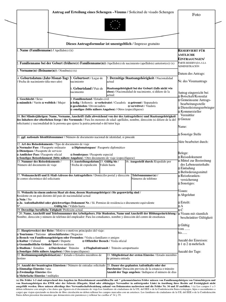 solicitud schengen visa a y c data pdf pdf