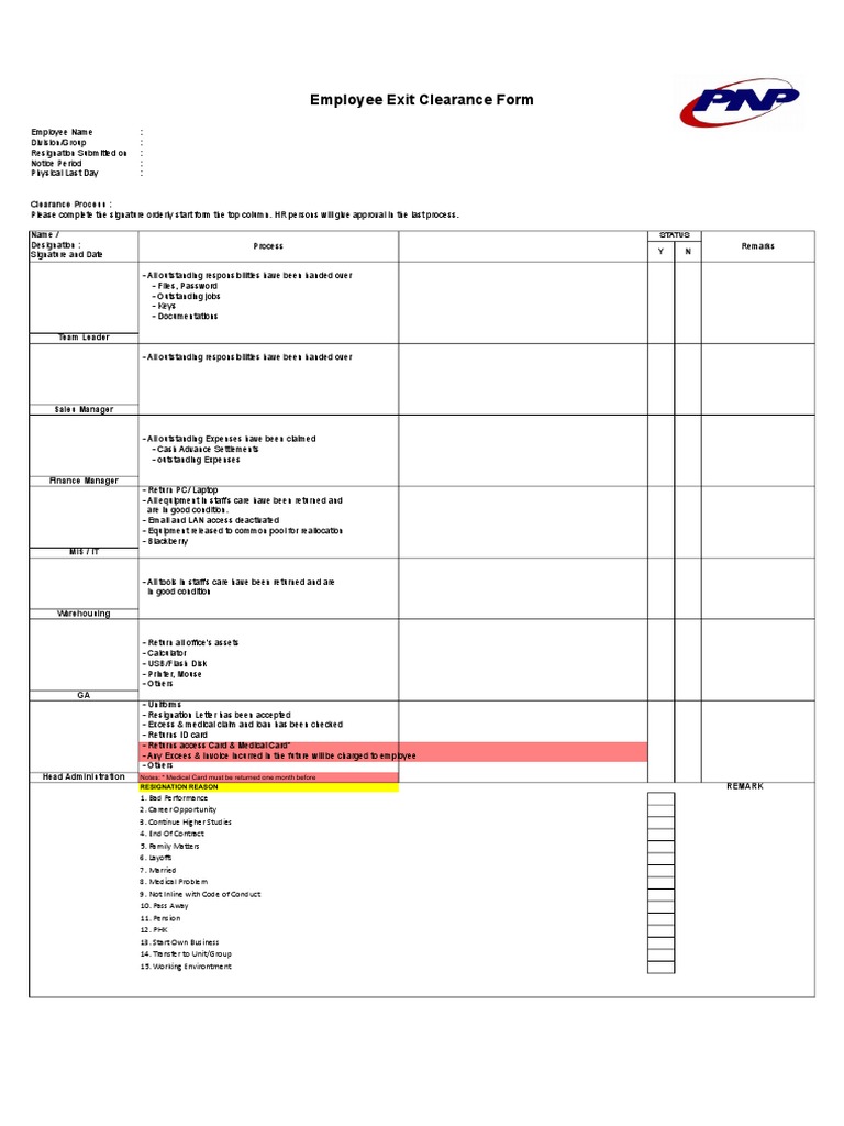 Employee Exit Clearance Form | Download Free PDF | Computing | Business