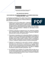 429678627 Declaracio n de Paracas Con Ocasio n Del Encuentro Presidencial y III Gabinete Binacional de Ministros Peru Chile
