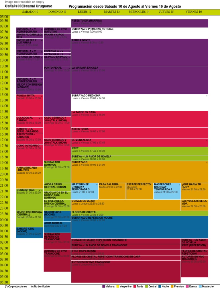 Programación Canal 10 Uruguay: 10-16 Agosto | PDF | Televisión ...