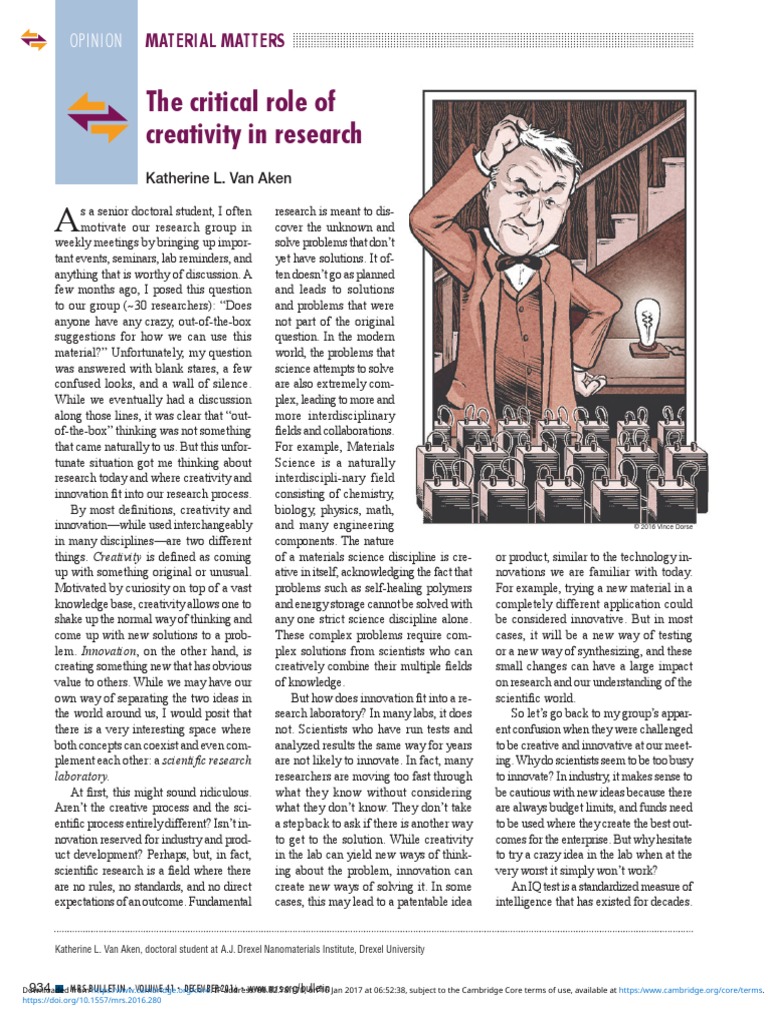 Critical Role of Creativity in Research | PDF | Materials Science