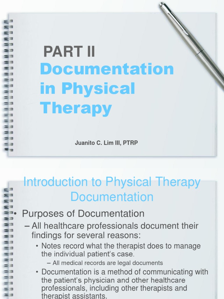 Documentation in Physical Therapy | PDF | Physical Therapy | Psychotherapy