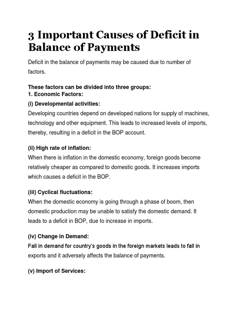 Top 7 Measures To Correct Deficit Balance of Payments PDF Balance