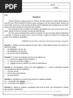 Atividade de Portugues Adjetivos 7º Ano Respostas PDF