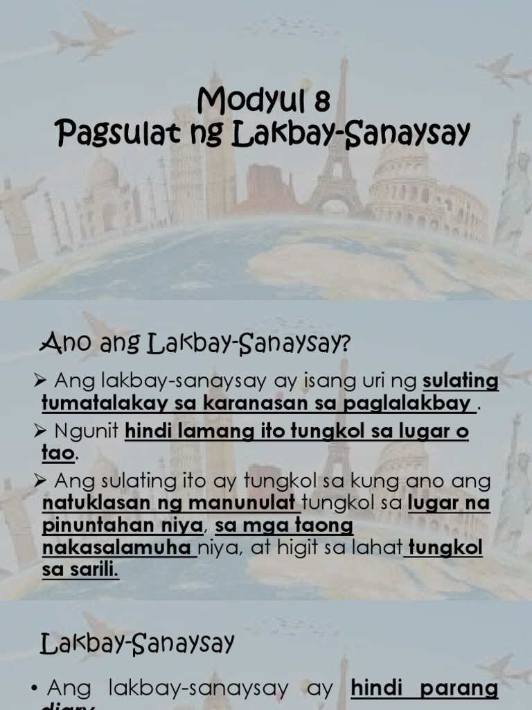 Pagsulat NG Lakbay Sanaysay | PDF