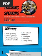 Teaching Speaking: Ba in Spanish, English, and French Foreign Language Didactics