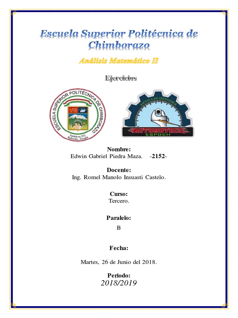 Formato de Carátula Escolar 2018 | PDF