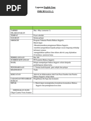 Laporan Impak English Zone Pdf