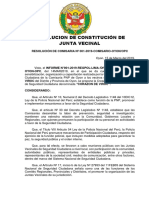 Resolucion de Constitución de Jj.vv Oyon