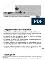 Tipos de argumentos 