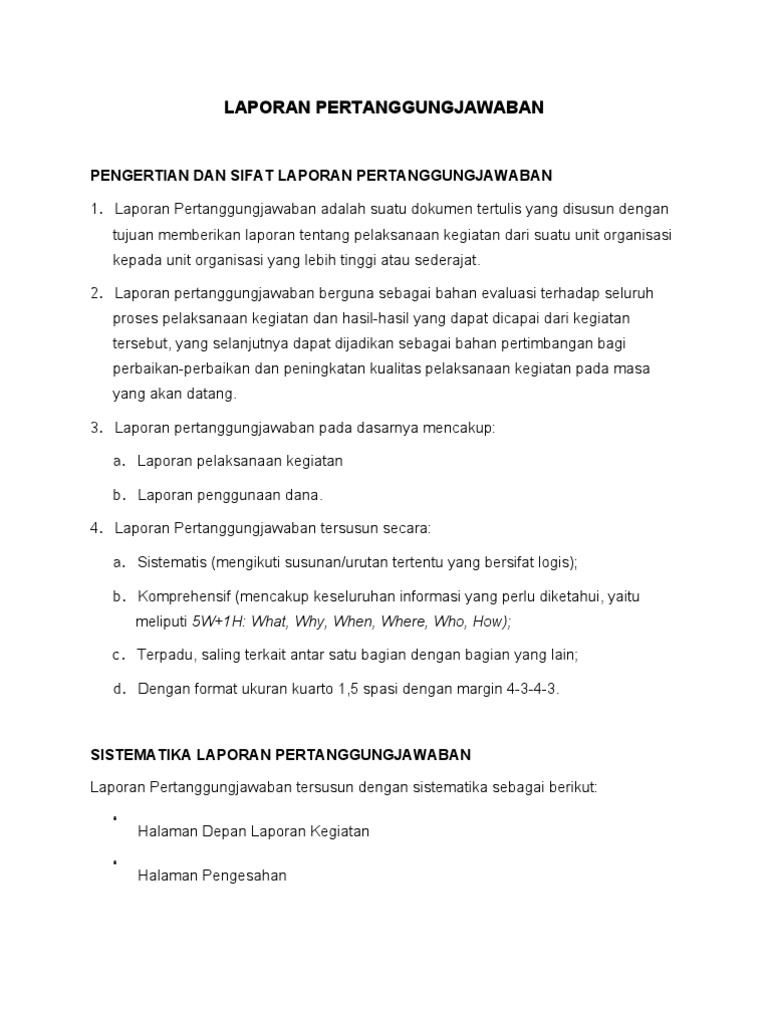 LAPORAN PERTANGGUNGJAWABAN