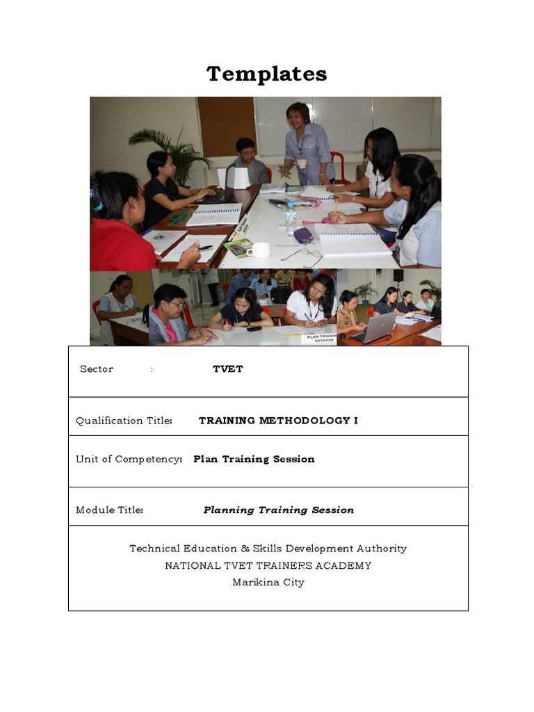 Training Methodology I Templates Guide | PDF | Plumbing | Competence ...