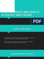 Characteristics and Aspects of Society and Culture
