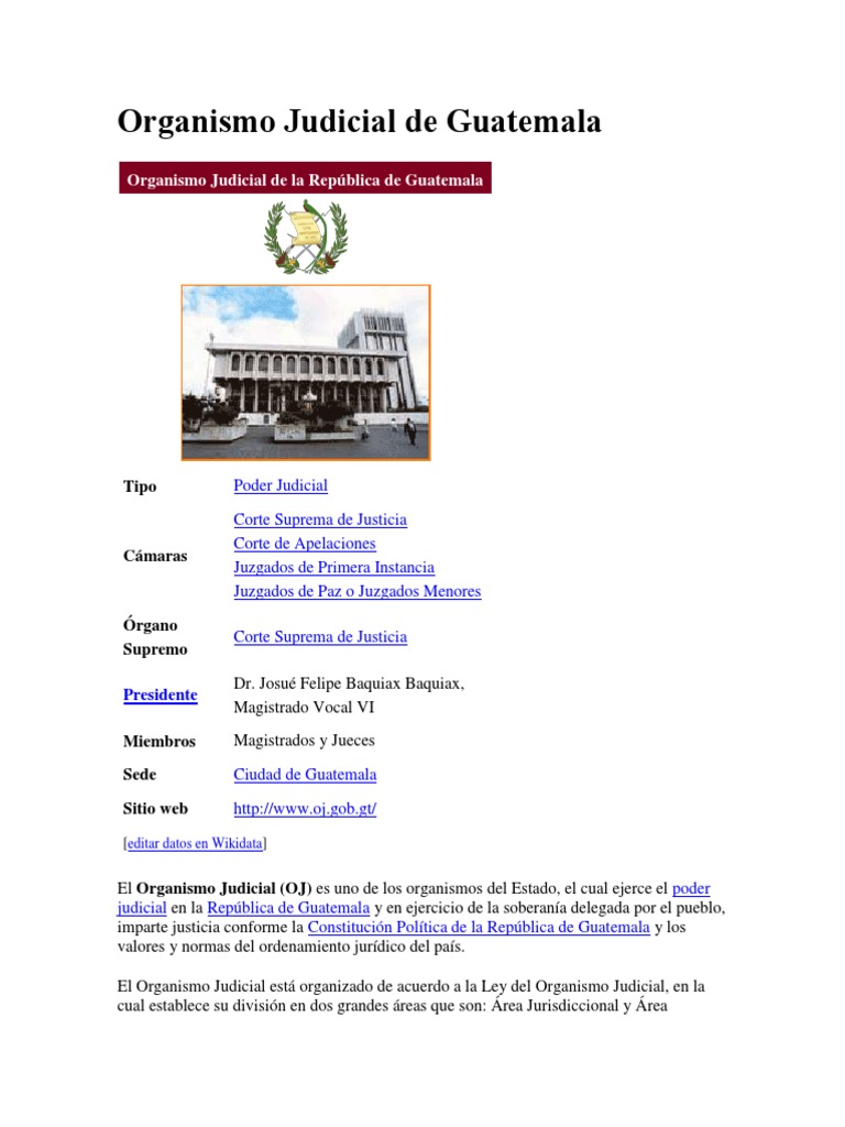 Estructura del Poder Judicial en Guatemala | PDF | Separación de ...