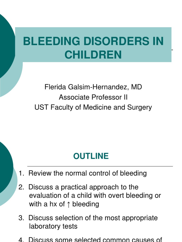 Pediatric Bleeding Disorders Overview | PDF | Coagulation | Platelet