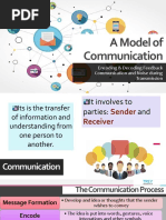 A Model of Communication: Encoding & Decoding Feedback Communication and Noise During Transmission