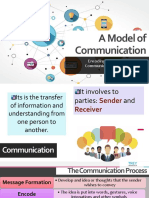 A Model of Communication: Encoding & Decoding Feedback Communication and Noise During Transmission