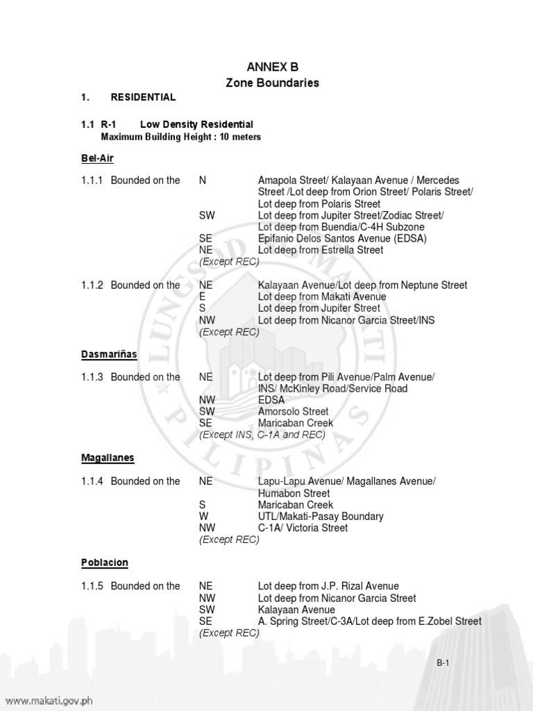 Building Height Limit in Makati City | PDF | Makati | Road Infrastructure